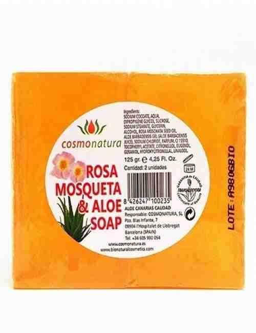 Jabón de Glicerina con Rosa Mosqueta y Aloe Vera formato de 2 Pastillas